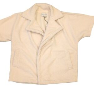 rachel zoe short sleeved teddy bear sherpa cape - sized s/m